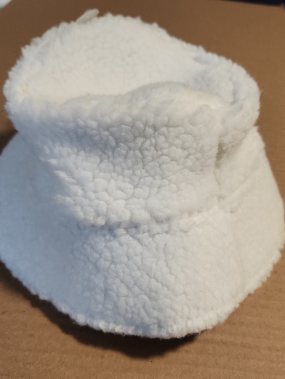 Gap Cozy White Sherpa Kids Bucket Hat, Size S/M